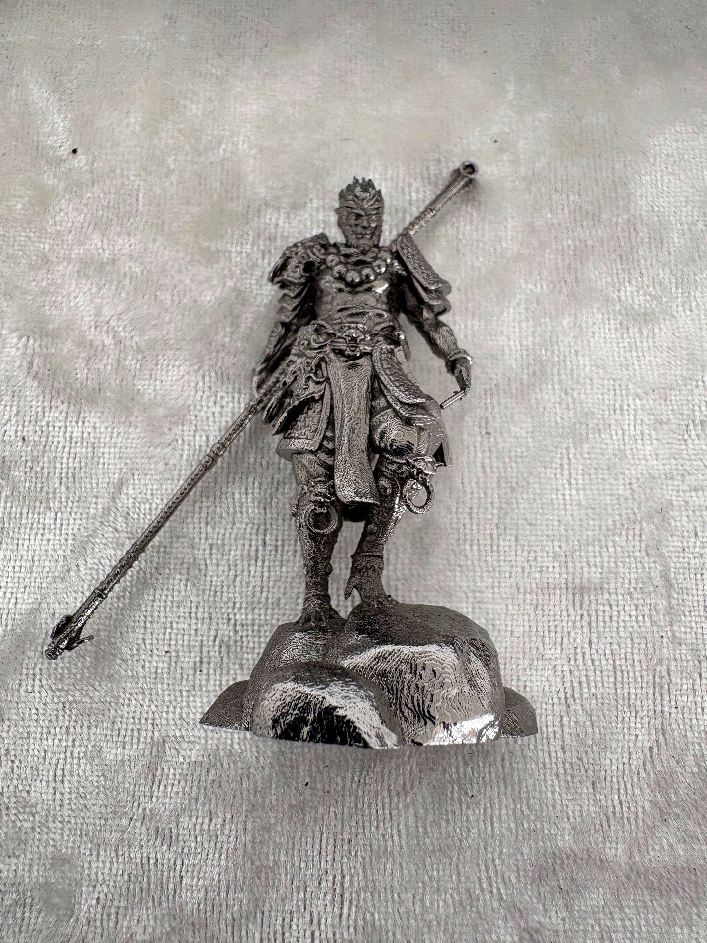 Stainless steel warrior figurine